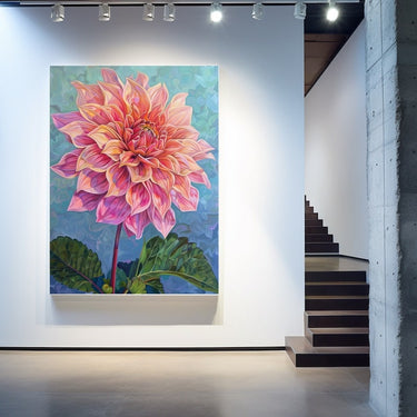 Dahlia Flower Acrylic Painting